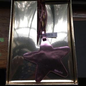 Coach Metallic Pink Star bag charm/ Tag